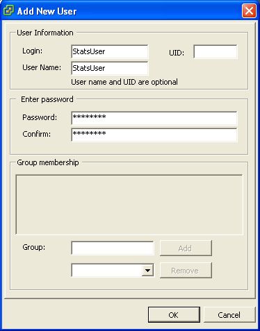 VMWare ESXi 3.5 Add Stats User Step 2